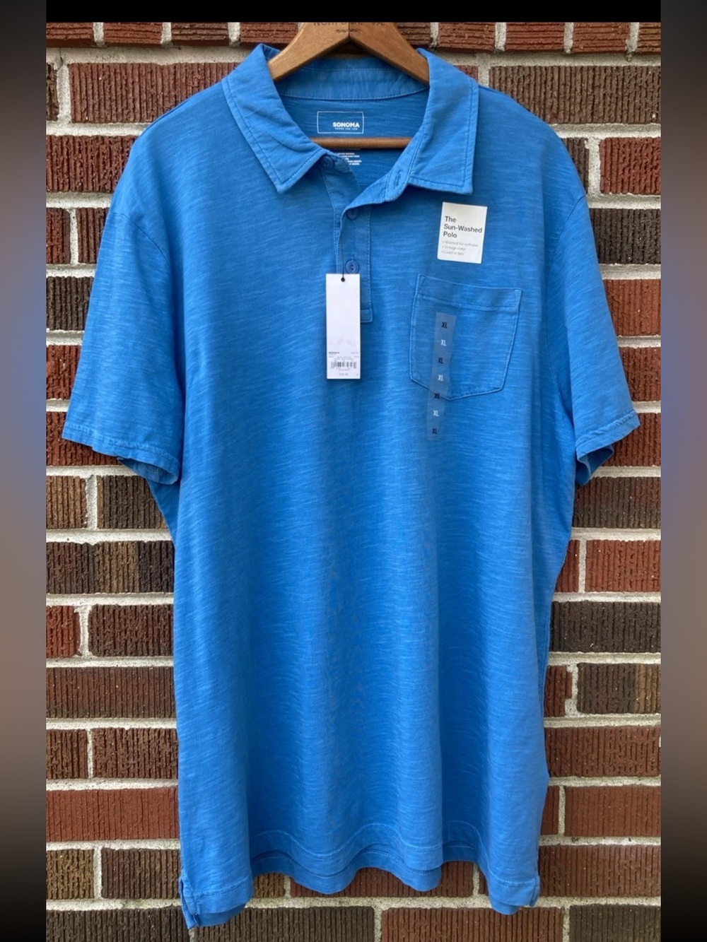 Sonoma Men's Bright Blue Sun-Washed Polo NWT